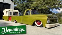 Not a thing was left untouched on this airbagged 1966 Ford F100 and Sprite travel trailer combination