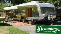 Upgraded 1949 Spartanette travel trailer has Art Deco hotel look and feel with modern comfort and conveniences