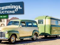 A 1952 Chevy Suburban and Matching 1948 Palace Royale Trailer are a Ready-to-Roll Vintage Camping Combo