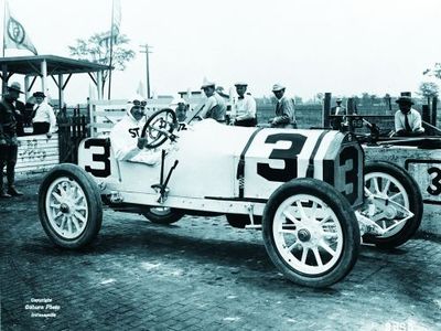 Barney Oldfield Circa 1917 Race Car Silver Halide Photo