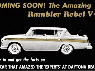 1968 AMC American Motors Rambler American 2-Door Sedan Postcard RARE!!