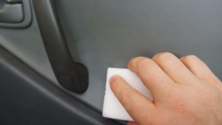 Magic Eraser melamine sponges can work real magic on dirty car interiors