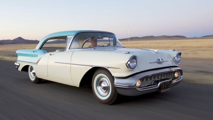 This 1957 Golden Rocket 88 Holiday Sedan inspired its owner to collect three-dozen Oldsmobiles