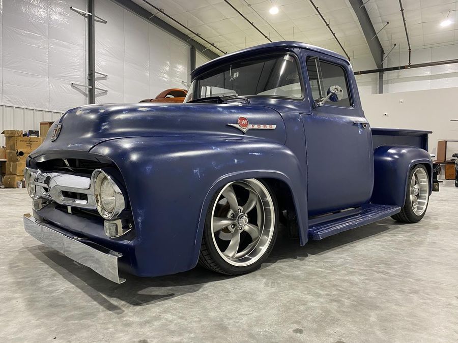 1956 Ford F100 BLUE JEAN FAST FUEL INJECTED PATINA RESTOMOD SHOP | Hemmings