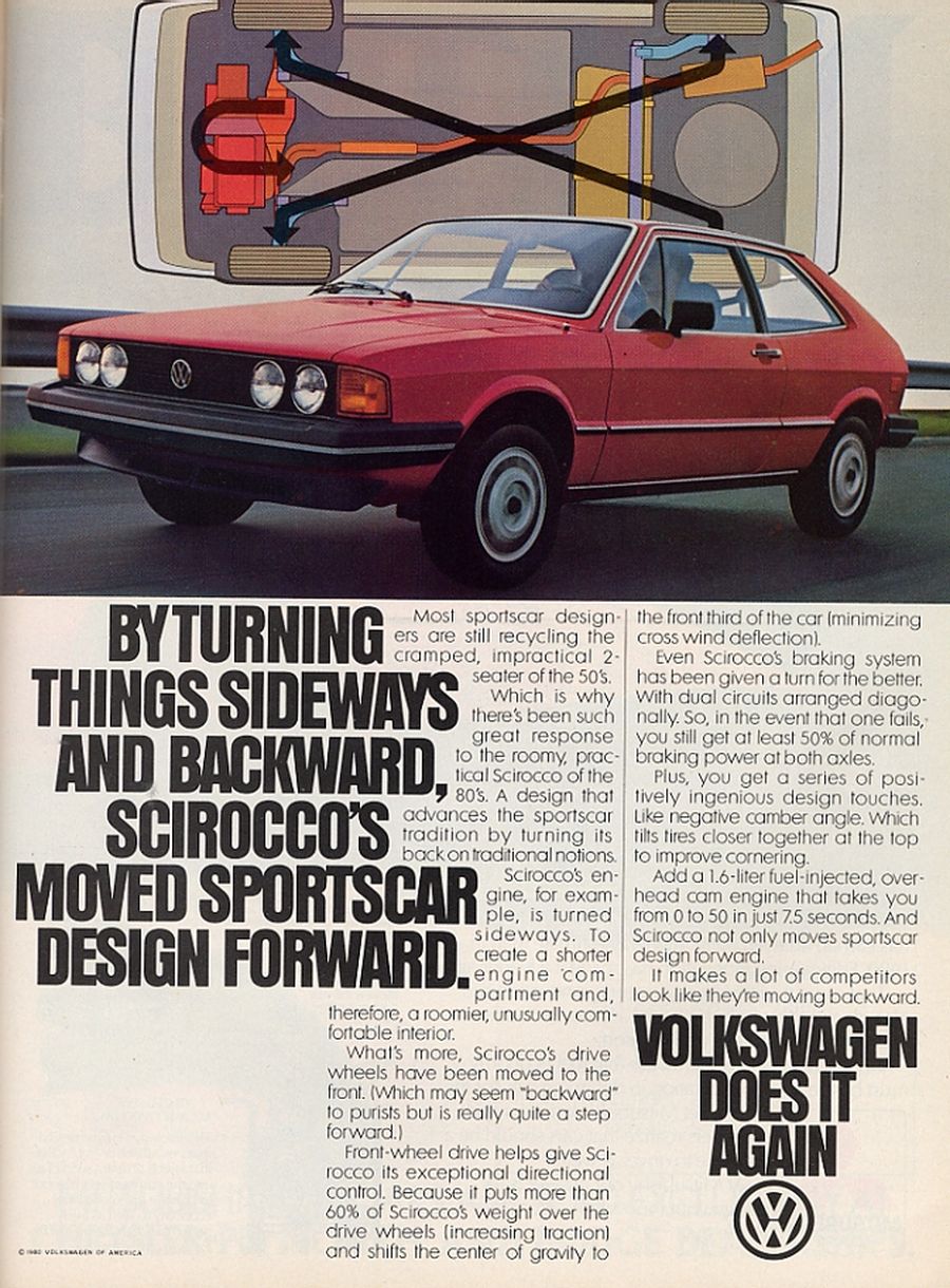 1976 Volkswagen Scirocco crowd Classic Advertisement Ad