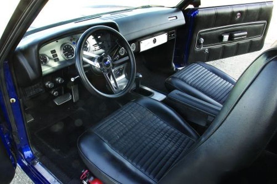 70-77 Torino Gran Torino Maverick steering wheel BLUE OVAL 15" MUSCLE CAR WOOD