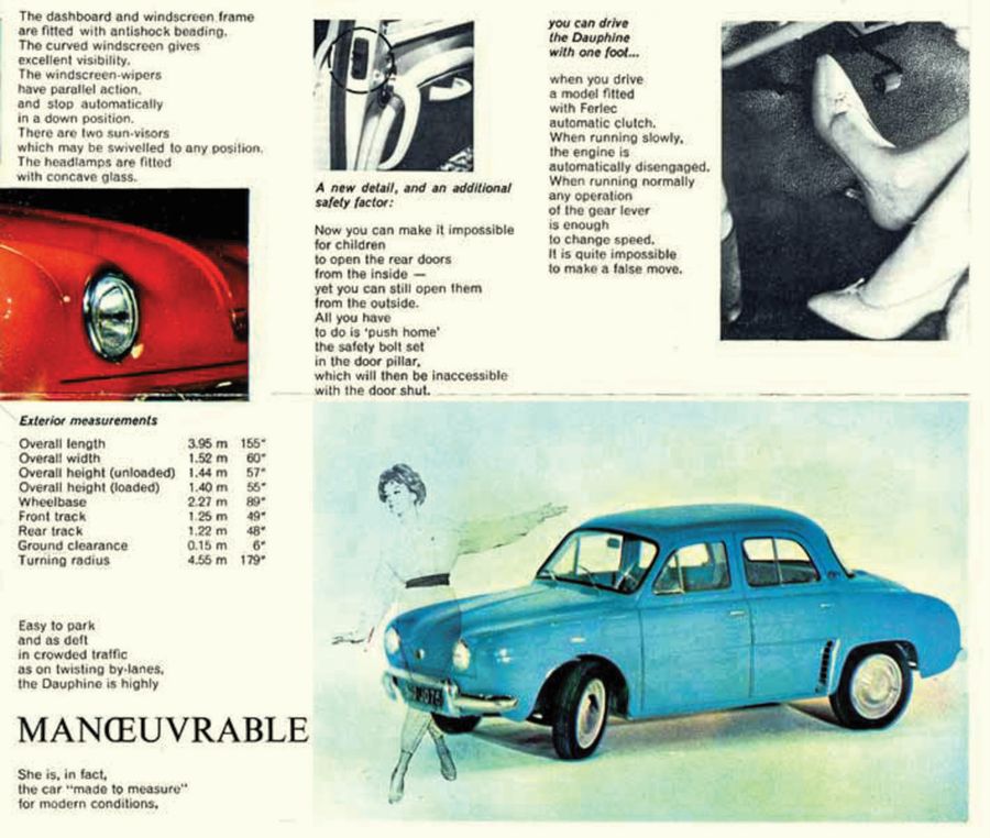 1957 RENAULT Dauphine Gordini Car Stamp Keyring Auto 100 Automobile 