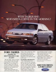 1998 Ford Taurus SHO Classic Vintage Advertisement Ad A93-B 