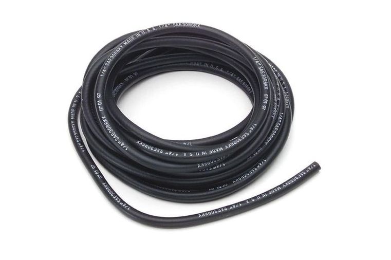 1 Foot 8AN Nylon and Stainless Steel Braided Fuel Gas Oil Line Hose AN8 Black