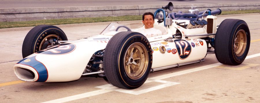 MARIO ANDRETTI  AUTOGRAPHED  INDY 500 16 X 20 PHOTO ROADSTER DEAN VAN LINES 