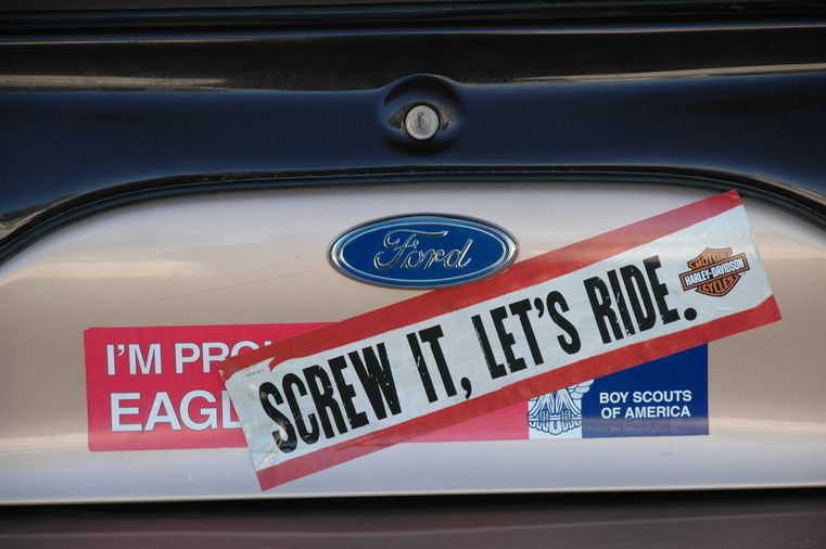 ''SIZES" Danger Hillbilly Slogan Sign Car Bumper Sticker Decal