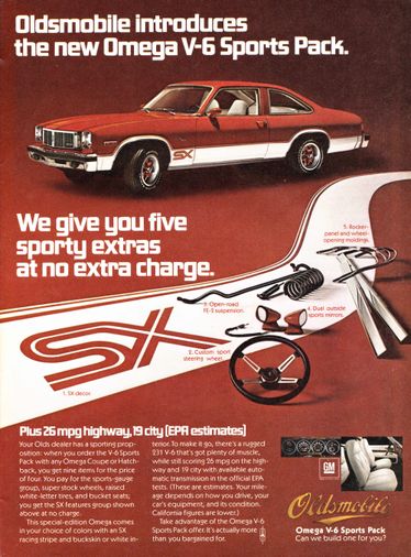 The 1977 Oldsmobile Omega V 6 Sports Pack Sx Offered A Muscular Hemmings