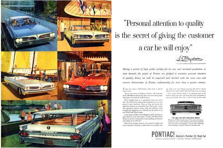 1967 Pontiac Motor Division Catalina Ad Original Vintage Wide Track